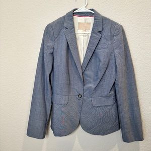 Banana Republic Wool Blend Heather Blue Lined Blazer Jacket - Size 8 - EUC